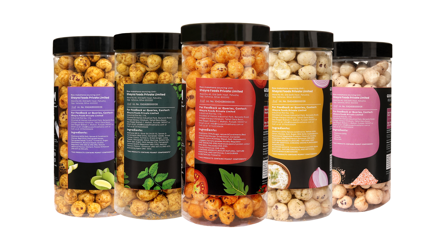 Jar Combo - Pack of 5 (Achari Mango, Mint, Cream & Onion, Himalayan Salt, Tangy Tomato)