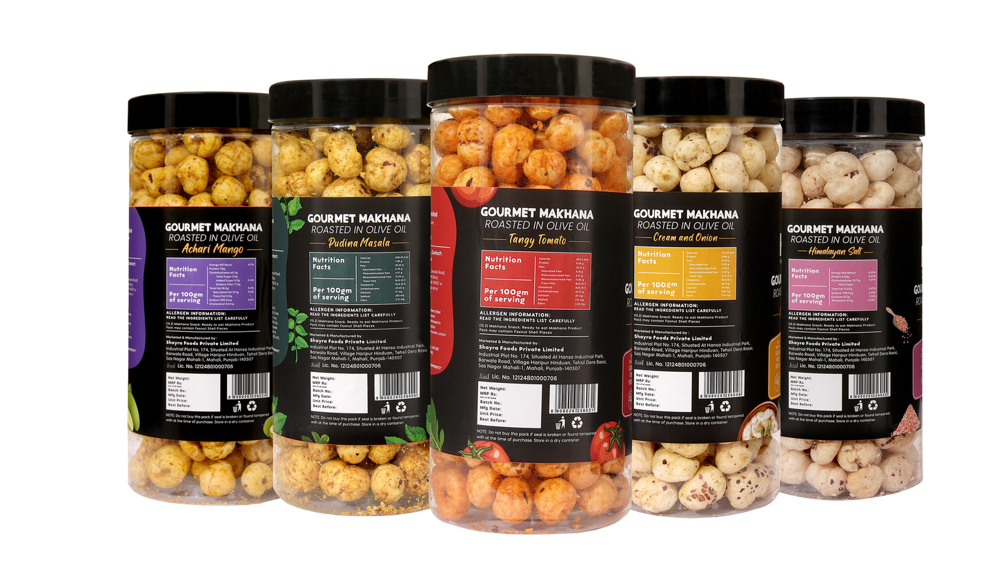 Jar Combo - Pack of 5 (Achari Mango, Mint, Cream & Onion, Himalayan Salt, Tangy Tomato)