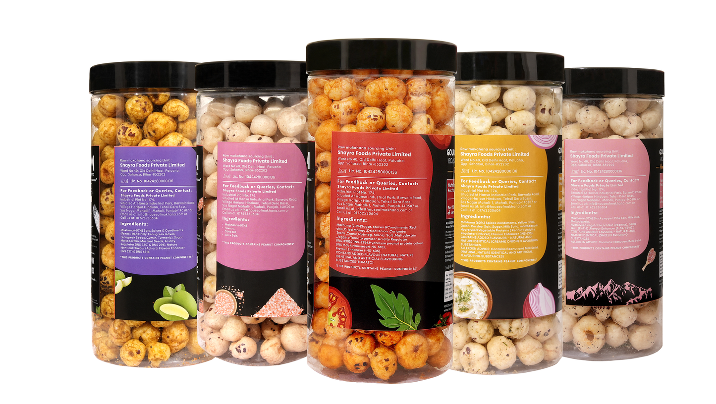 Jar Combo - Pack of 5 (Achari Mango, Cream & Onion, Himalayan Salt, Himalayan Salt & Pepper, Tangy Tomato)