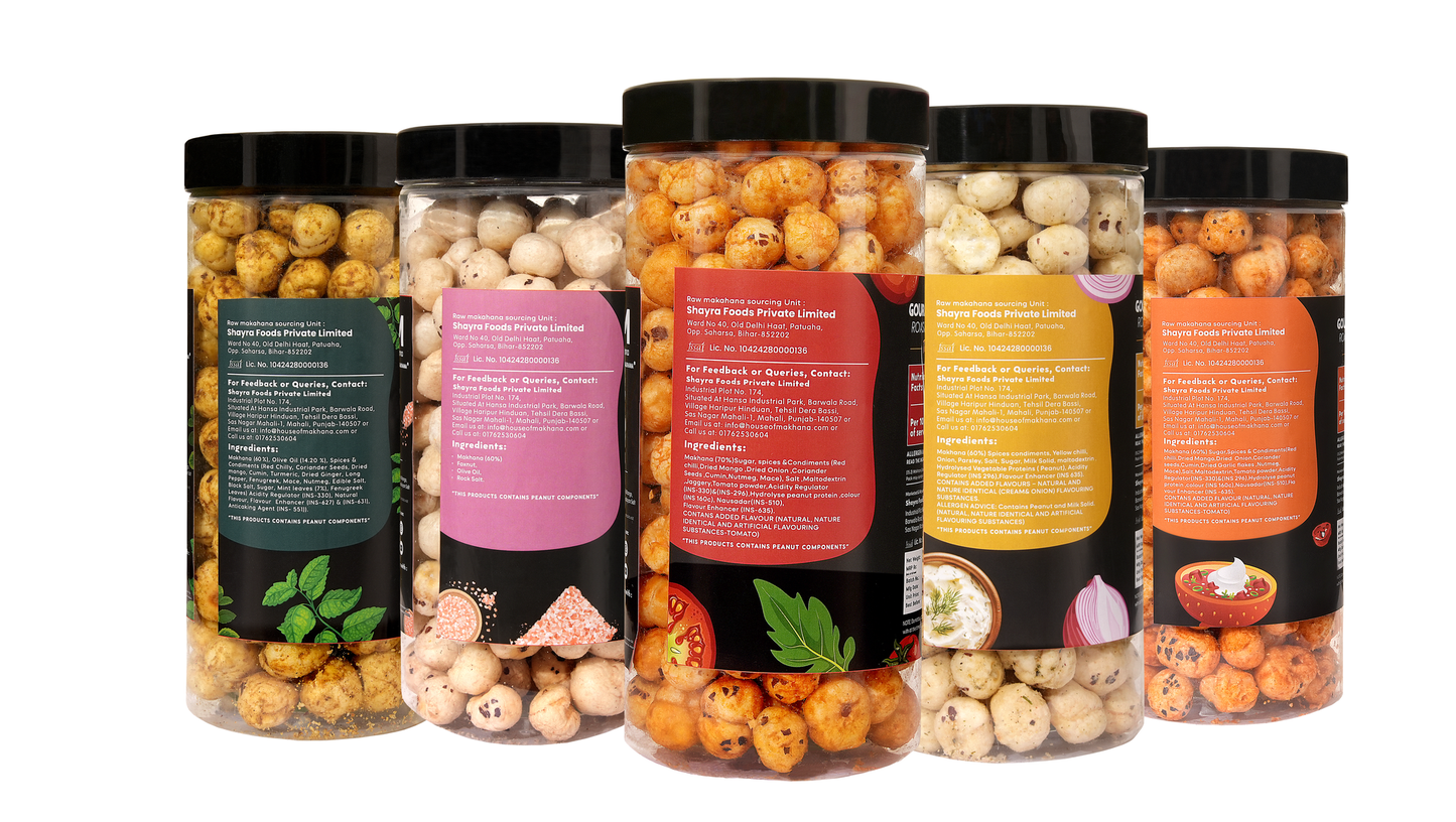 Jar Combo - Pack of 5 (Peri Peri, Mint, Cream & Onion, Himalayan Salt, Tangy Tomato)