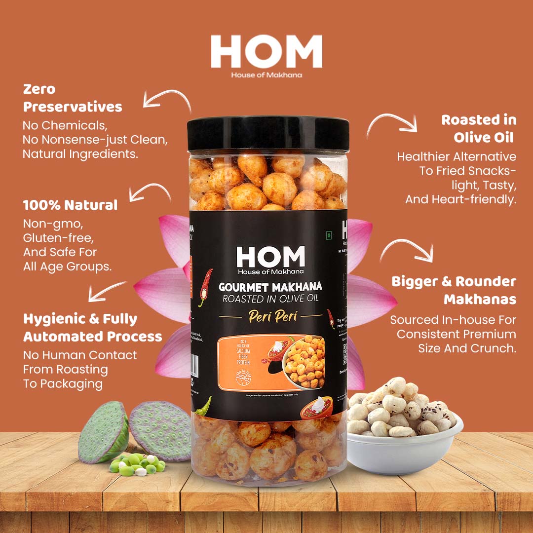 Roasted Makhana || Peri-Peri Flavour - Jar – Healthy Roasted Makhana Snack
