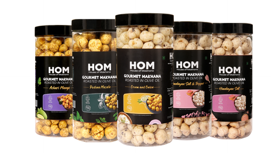 Jar Combo - Pack of 5 (Achari Mango, Mint, Cream & Onion, Himalayan Salt, Himalayan Salt & Pepper)