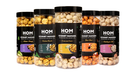 Jar Combo - Pack of 5 (Achari Mango, Peri Peri, Mint, Cream & Onion, Himalayan Salt)