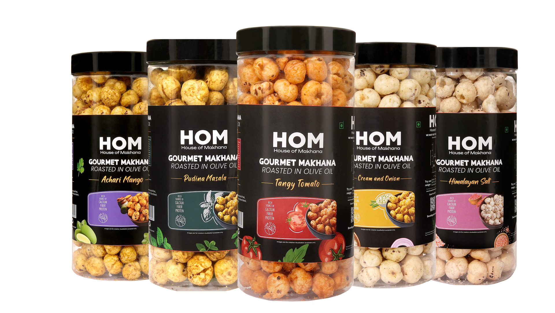 Jar Combo - Pack of 5 (Achari Mango, Mint, Cream & Onion, Himalayan Salt, Tangy Tomato)