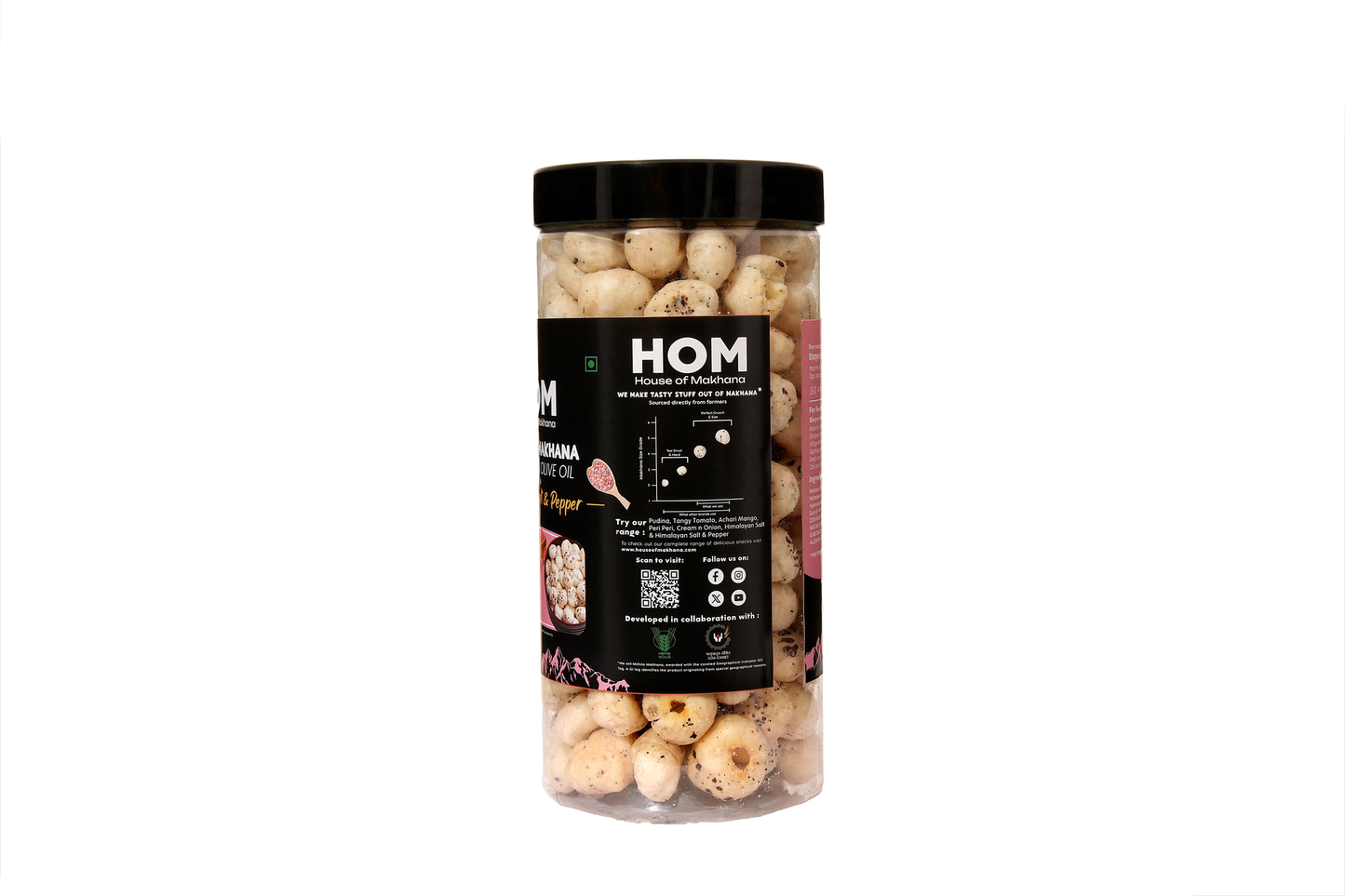 Roasted Makhana || Himalayan Salt & Pepper Flavour - Jar