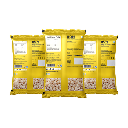 HOM Raw Makhana – Standard 100g - Pack of 3 (300g) – Healthy Roasted Makhana Snack