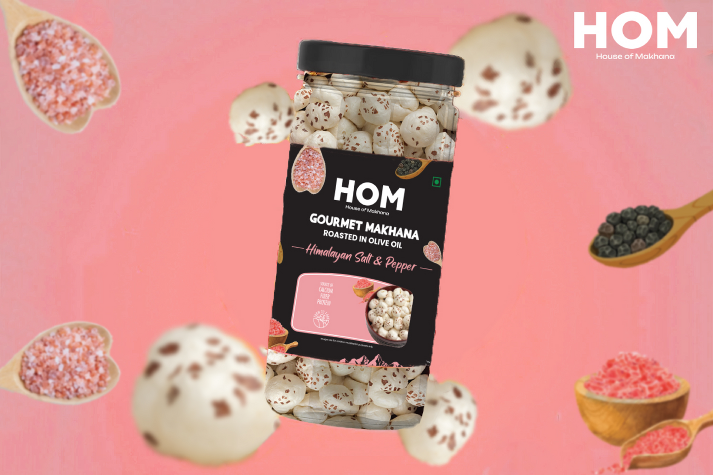 Roasted Makhana || Himalayan Salt & Pepper Flavour - Jar