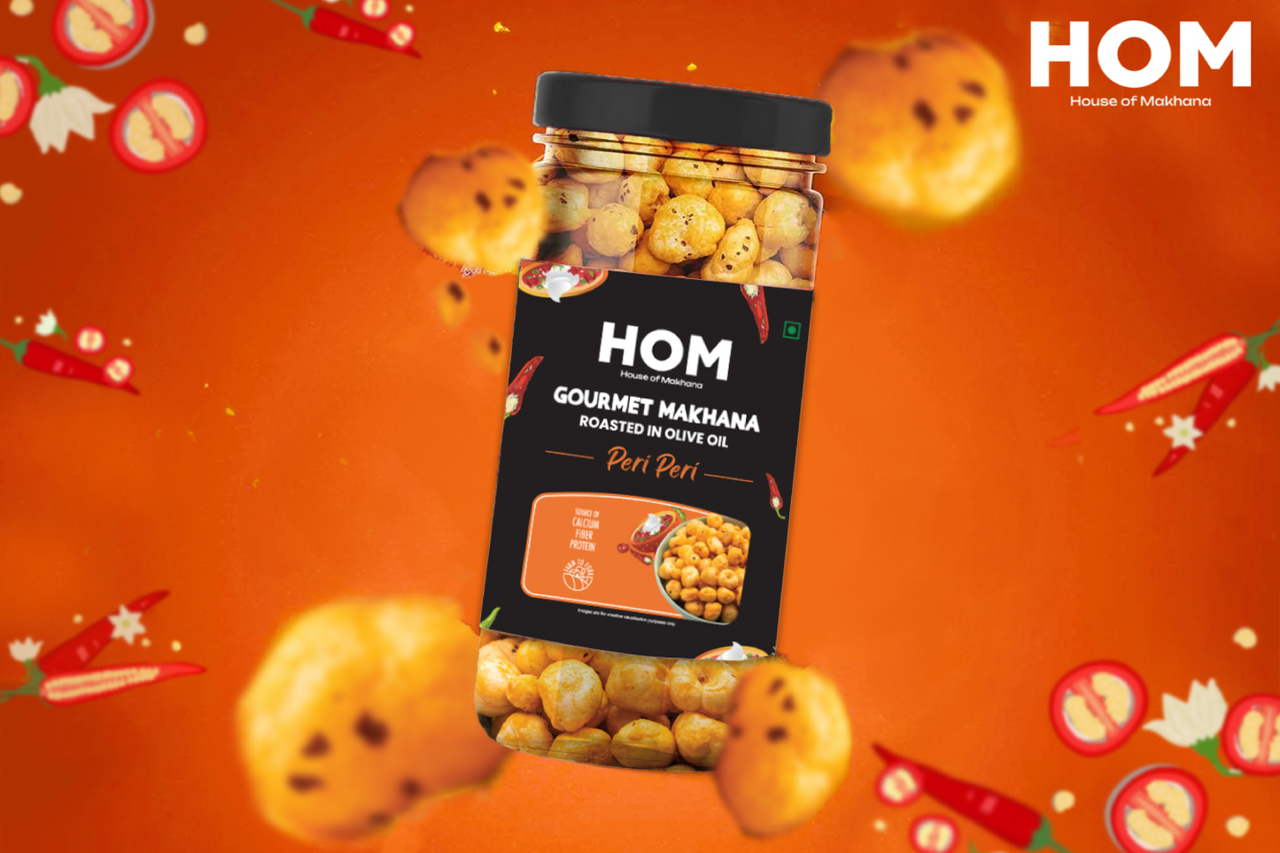 Roasted Makhana || Peri-Peri Flavour - Jar